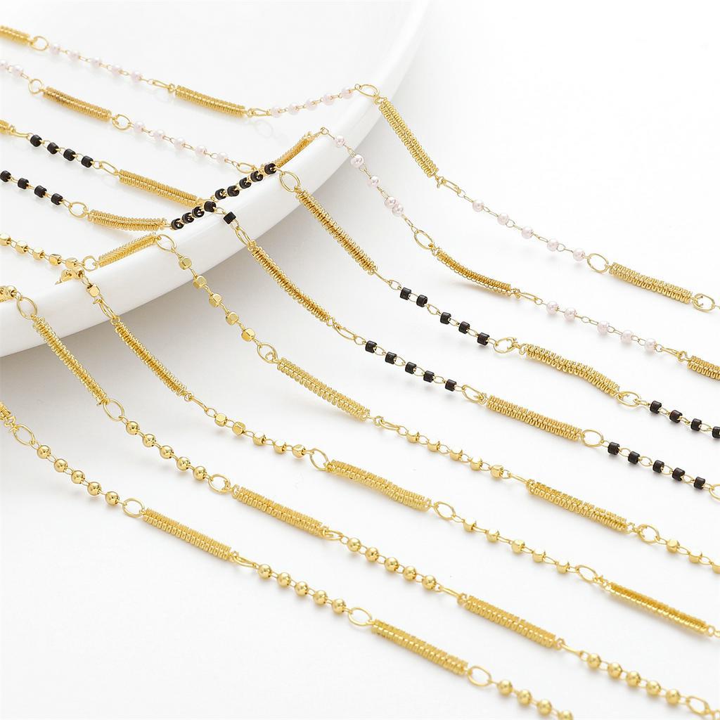 Rantai Charm Kalung Gesper Handmade Tembaga Electroplating Untuk Aksesoris Temuan Perhiasan DIY