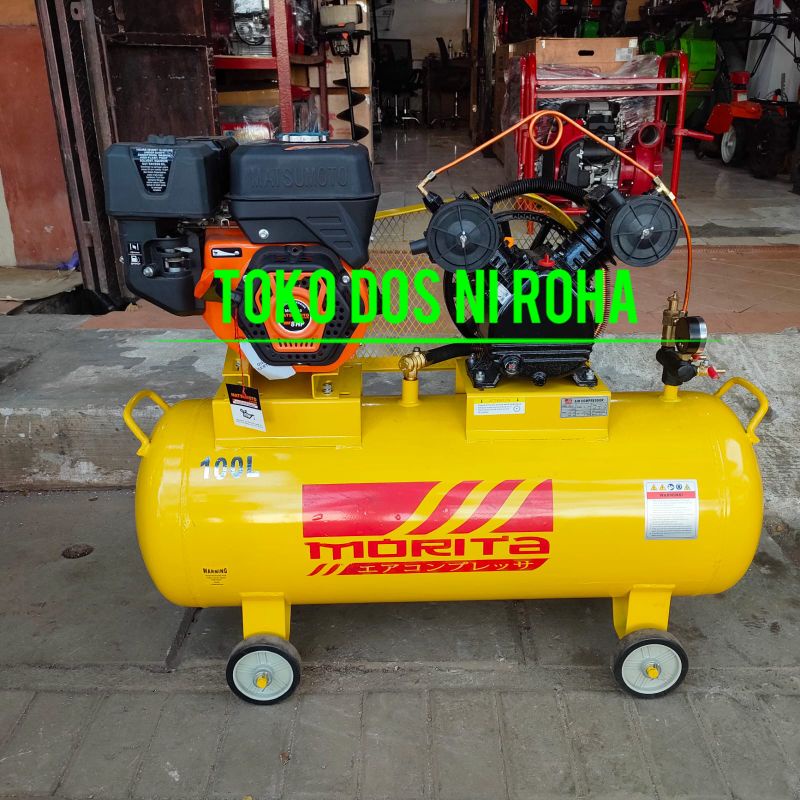 Mesin Kompresor Angin 2HP Kapasitas 100L Mesin 8HP Bensin Murni