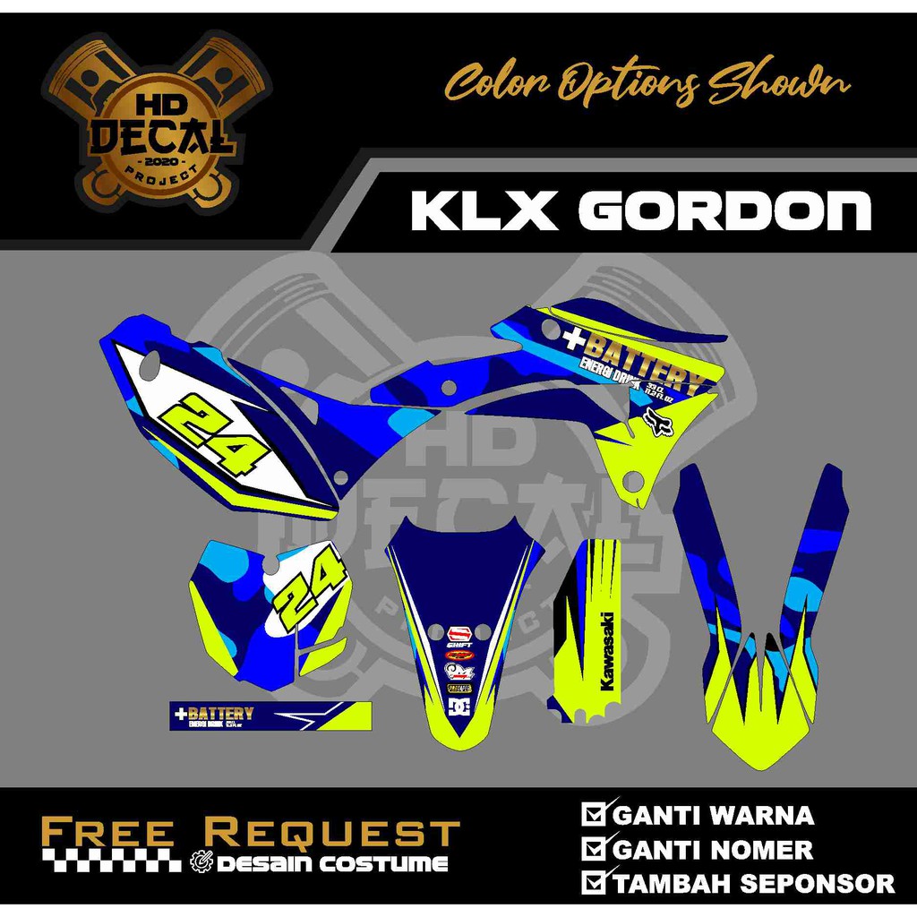 Decal KLX Gordon Decal klx bf /dtracker/klx150/gordon Full Body Design Custom