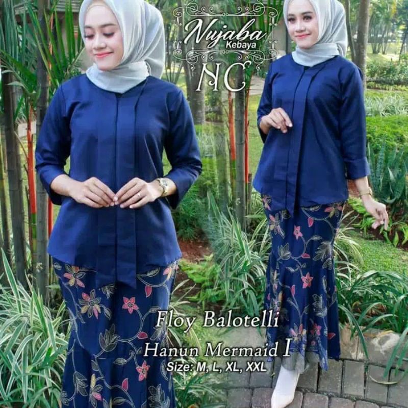 SETELAN KEBAYA FLOY BALOTELI ROK DUYUNG / KEBAYA PESTA / MAROON / NAVY / GOLD / MOCCA / HITAM