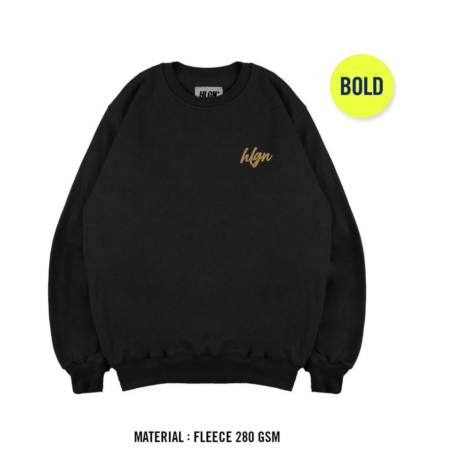 Flash Sale - HOOLIGANS Sweater Crewneck Bold Signature 22.1 Black ~