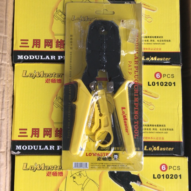 CRIMPING TOOL Lo Master | tang rj BONUS KONEKTOR RJ11 dan RJ45 cat5e kualitas bagus