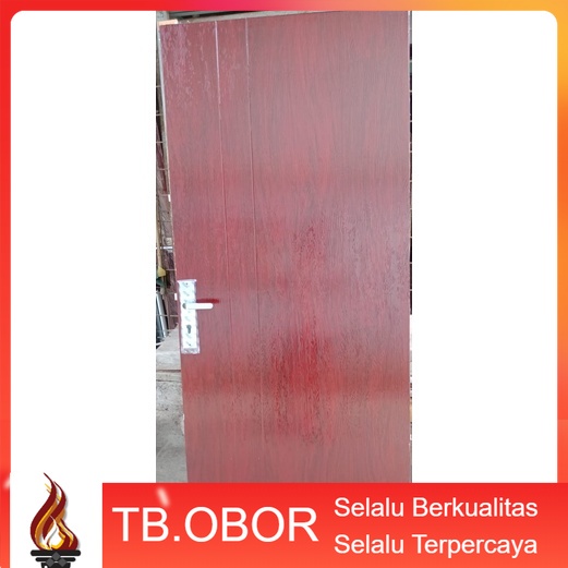 Pintu Baja Kodai TX-10 Kamar Tidur Utama Multifungsi Motif Garis Salur Vertikal Warna Coklat Serat U