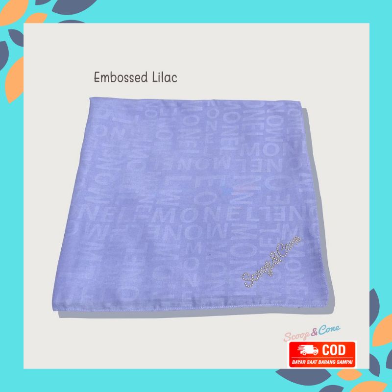 Hijab Monel Emboosed  Ori Lilac Kerudung Segiempat by scoopandcone