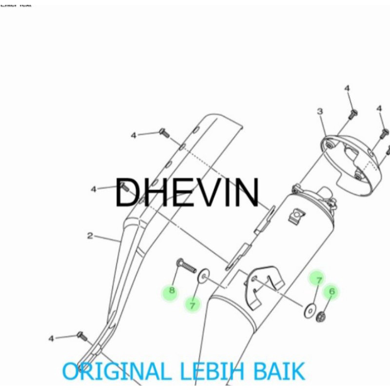 baut gantungan knalpot set R15 vva v3 xsr 155 original yamaha asli