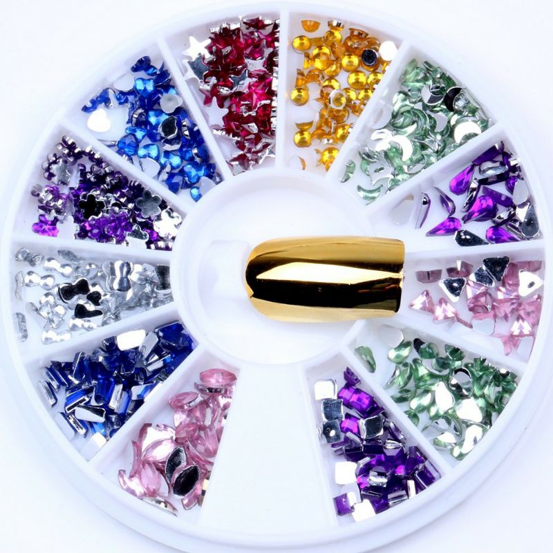 Hiasan kuku palsu, nail art decoration, rhinestone