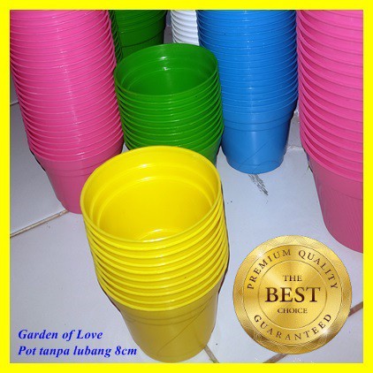 84PCS Pot Gol 8 Cm Tanpa Lubang | Pot Es Krim Ice Cream Pot 8CM Warna Putih Pink Biru Hijau Ungu