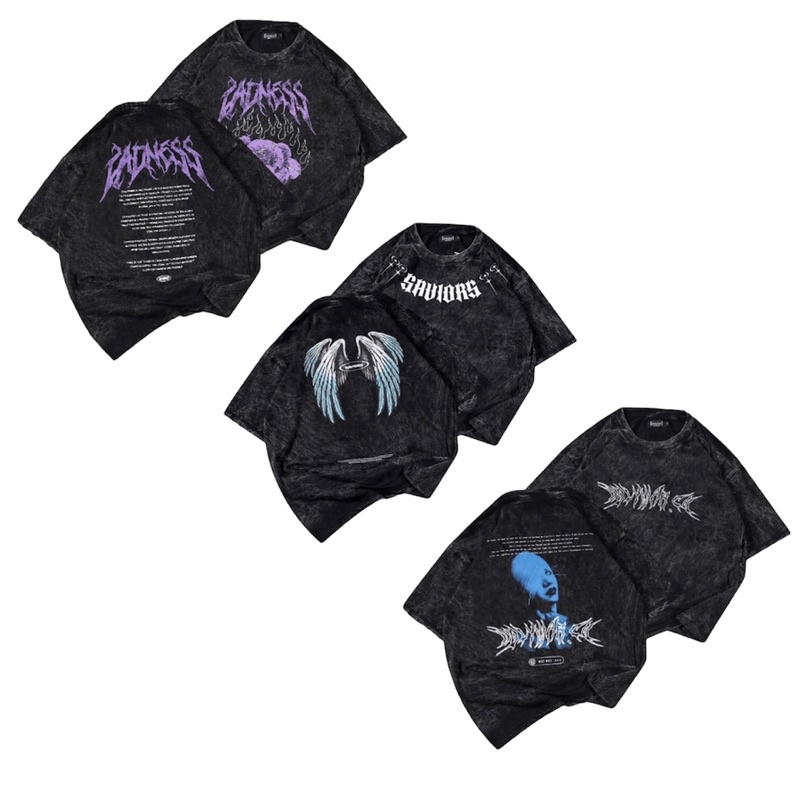 Kaos Oversize Wash Distro Motif