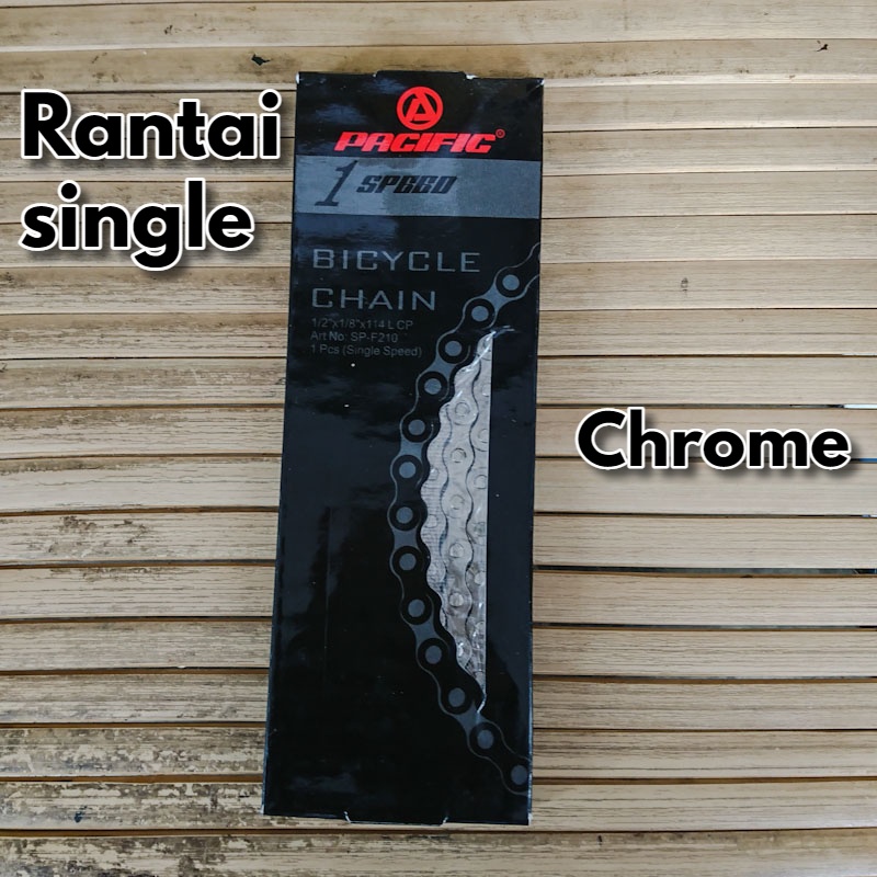 Rantai Sepeda Pacific Single BMX 114 CP Chrome Missing Link