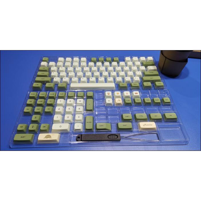 Xda V2 Profile Matcha Pbt Dye-Subbed Jap Keycap Set 124Keys (New) Terlaris