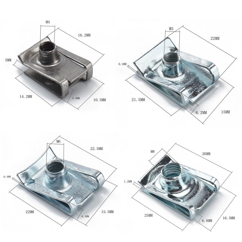 Preva 80pcs Klip Spire Aksesoris Mobil Baru Perumahan Kait Flange Sekrup Self Tapping B Mur