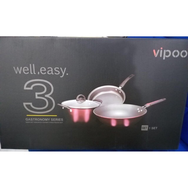 Panci Teflon Vipoo Get 3 1 Set/ Satu Set Teflon/ Panci Teflon Set 3 in 1