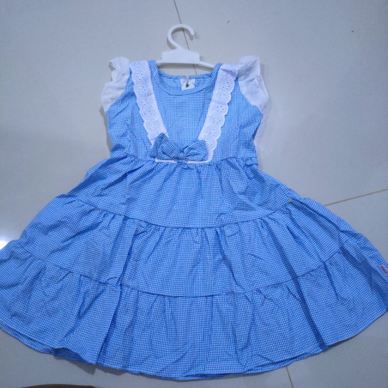 Dress anak 2 3 tahun gaun anak cewek kotak Baju anak cewek perempuan ( dress vikotak ) Fatonah Shop