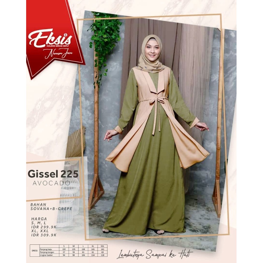 Gamis dewasa seply gissel 225 avocado