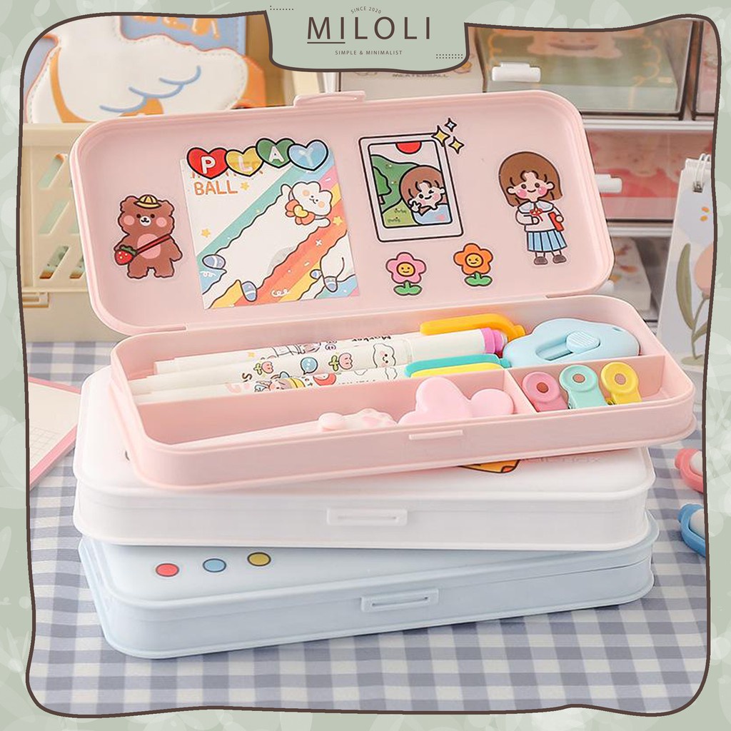 

[MILOLI] Kotak Pensil Minimalis Pencil Case Aesthetic - F0100