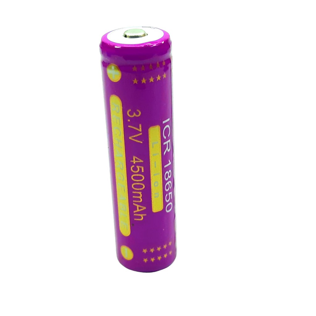 Baterai 18650 Cas/Charger Li-ion 3.7volt - 4500mAh Warna Ungu 1 Buah