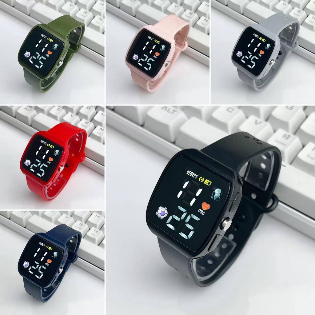 COD✅ Jam Tangan Digital Wanita Pria Rubber Watch LED Electronic  Fashion Tahan Air Harga Grosir   S1209