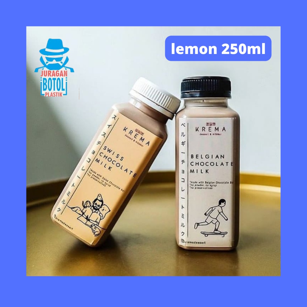 1KG 20PCS Botol, Botol 250 ml, Botol lemon 250 ml, Botol Plastik 250ml, Botol kale kotak 250ml