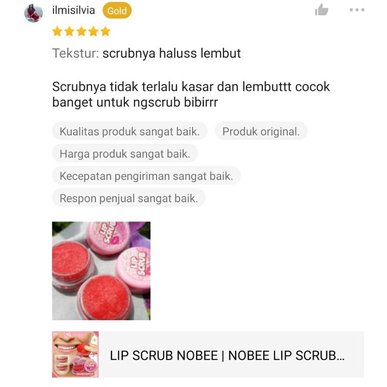 LIP SCRUB NOBEEE | SCRUB BIBIR | MELEMBUTKAN BIBIR