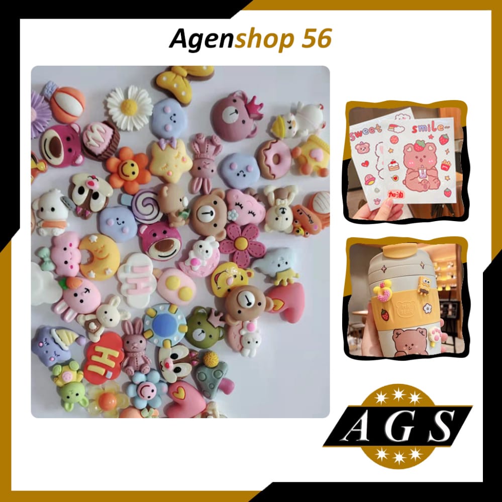 

[AGS] Stiker Aesthetic Design DIY/Sticker botol minum 2D/3D plastik anti air
