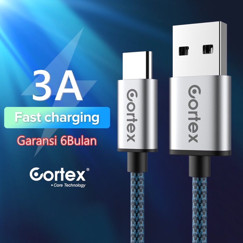 Cortex KE-212 Kabel Data Type-C To USB Cable For Tipe-C Quick Charge 3A Fast Charging 120CM 1.2M