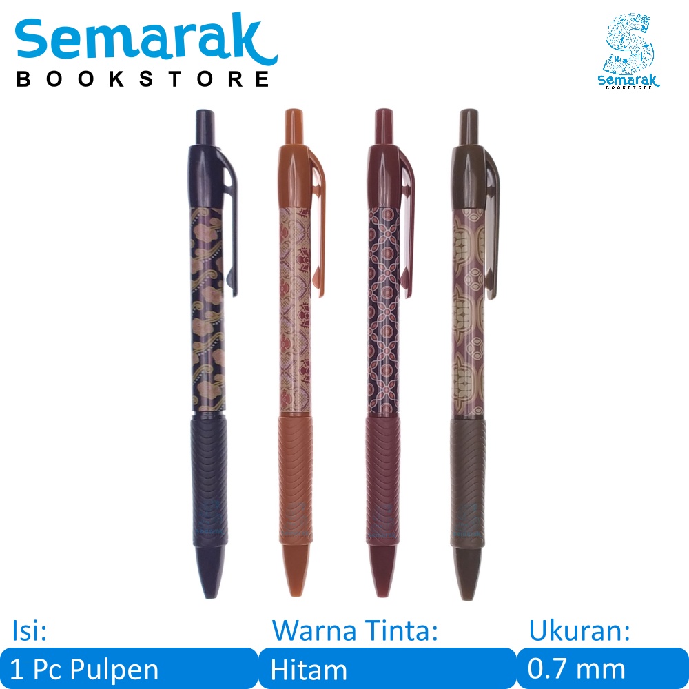 

Joyko BP-184 Culture Ball Pen Pulpen Motif Batik 0.7 mm - Hitam [1 Pc]
