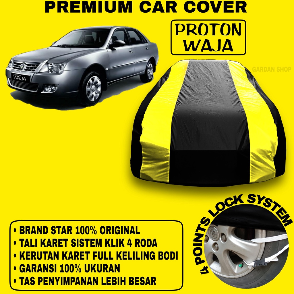 Body Cover PROTON WAJA Sarung Strip KUNING Penutup Pelindung Bodi Mobil Proton Waja PREMIUM