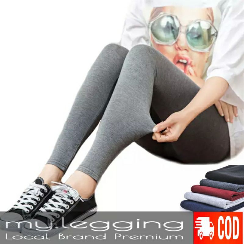 Legging Panjang Bahan Soft Rayon Kaos Size Standar &amp; Jumbo