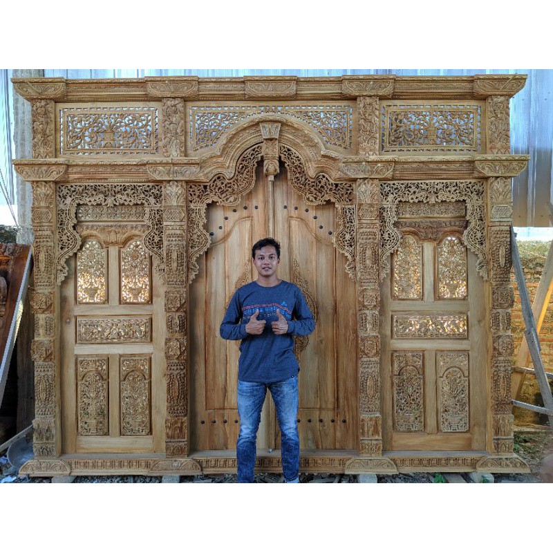 kusen pintu jati asli gebyok ukir jepara 350 cm
