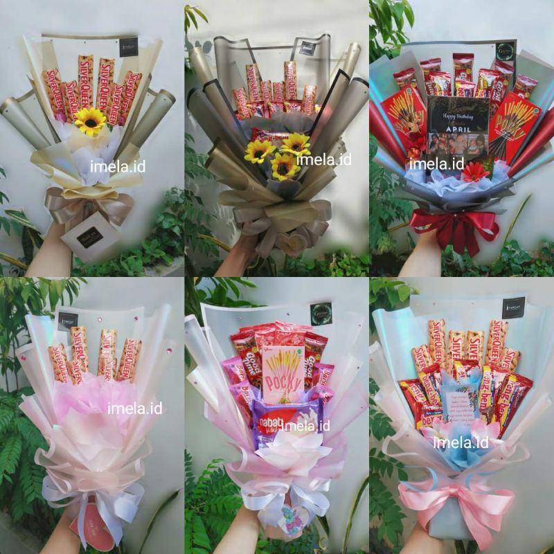 

Buket snack / Snack bouquet / Buket coklat / buket wisudah / hadiah ultah / buket makanan