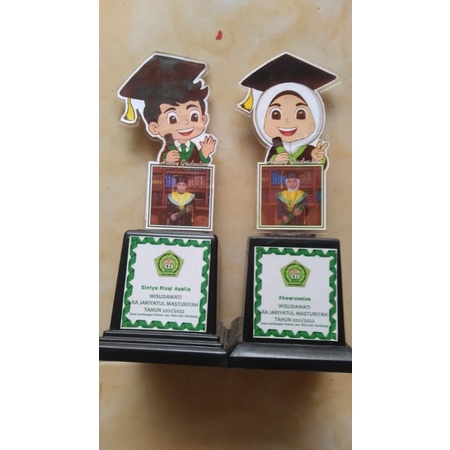 vandel plakat wisuda akrilik foto anak + sticker bawah