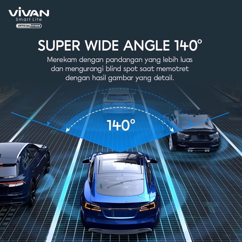 VIVAN Dash Cam / CCTV Mobil 1080HD VDR01 Super Wide Angle Dashcam Car