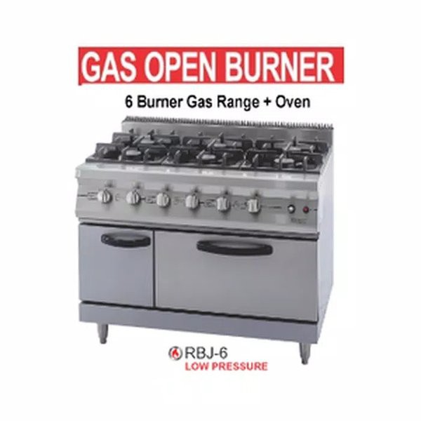 Getra Gas Open Burner - RBJ-6 - Kompor Gas + Pemanggang (6 tungku)