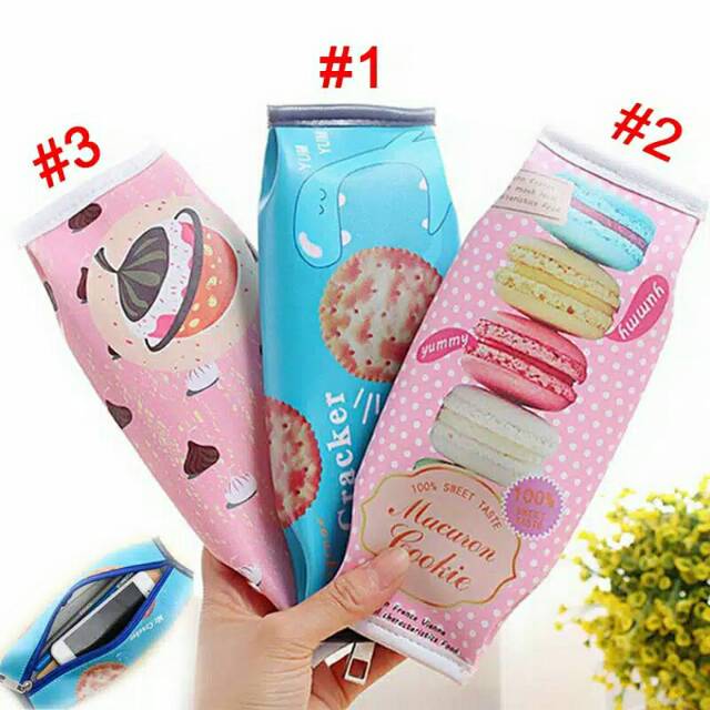 

Kotak Pensil Snack Imut Lucu Motif Snack Cookies