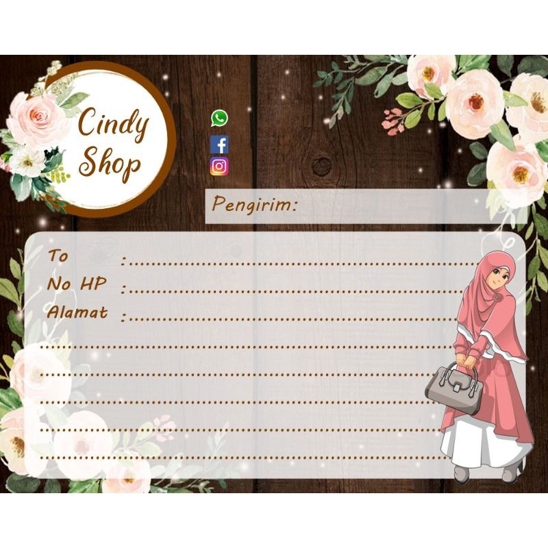 

kartu pengiriman olshop/label pengiriman olshop