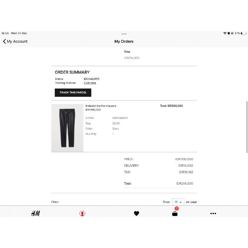 H&M Leather Imitation Trousers