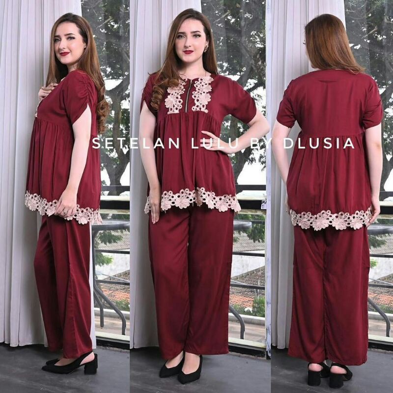 New piyama arab setelan lulu by dlusia / GROSIR SETELAN CP ARAB RENDA LULU BUSUI / DASTER ARAB