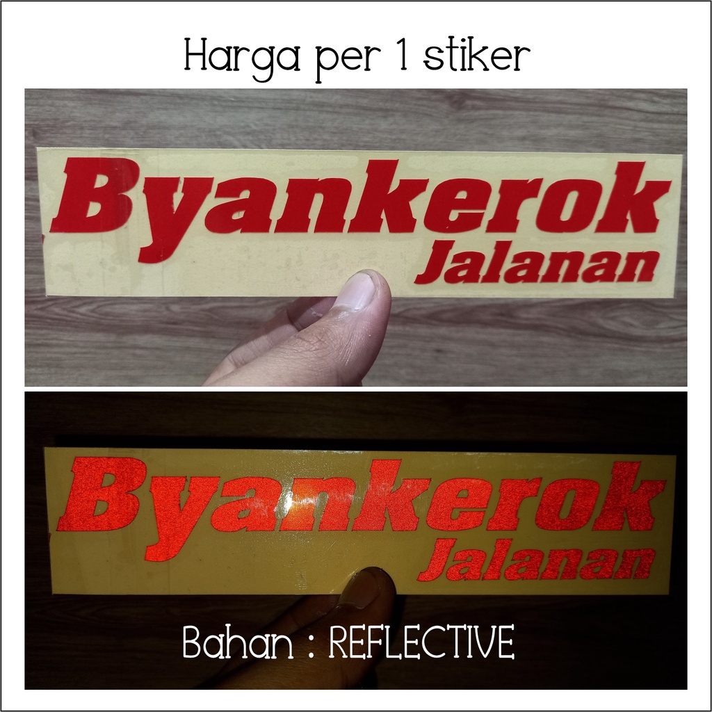 CUTTING STICKER STIKER BYANKEROK JALANAN / RX-KING / BAHAN PREMIUM / 2 TAK-MERAH