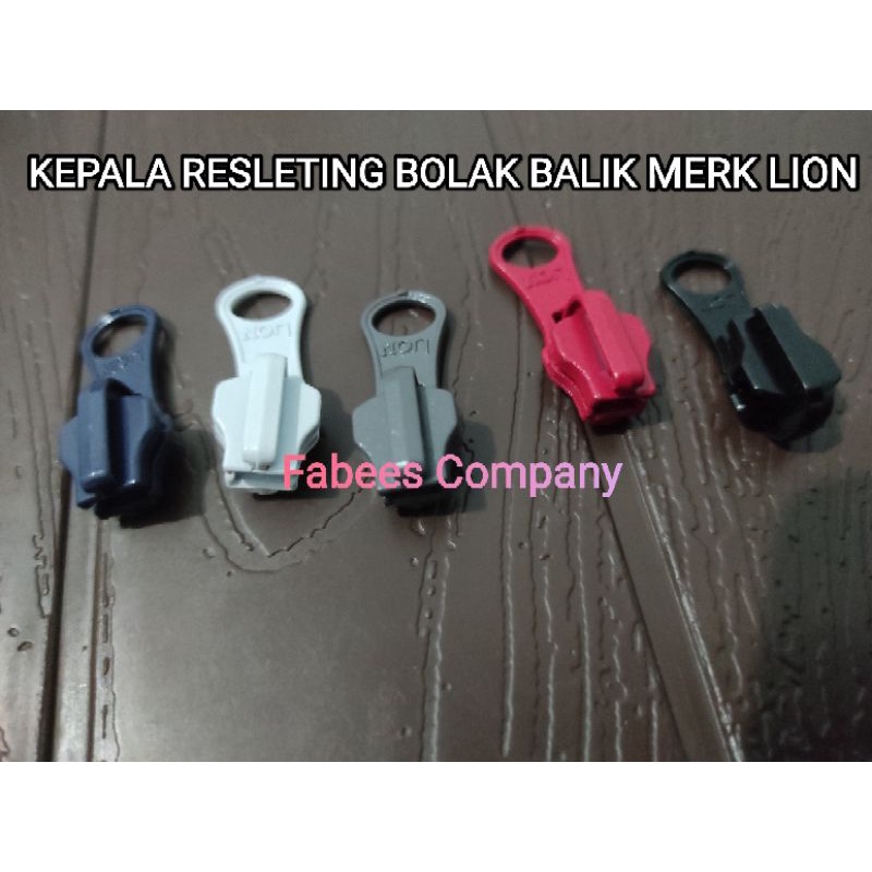 KEPALA RESLETING/ RITSLETING BOLAK BALIK MERK LION KEPALA RESLETING WARNA WARNI PENGGANTI KEPALA RES