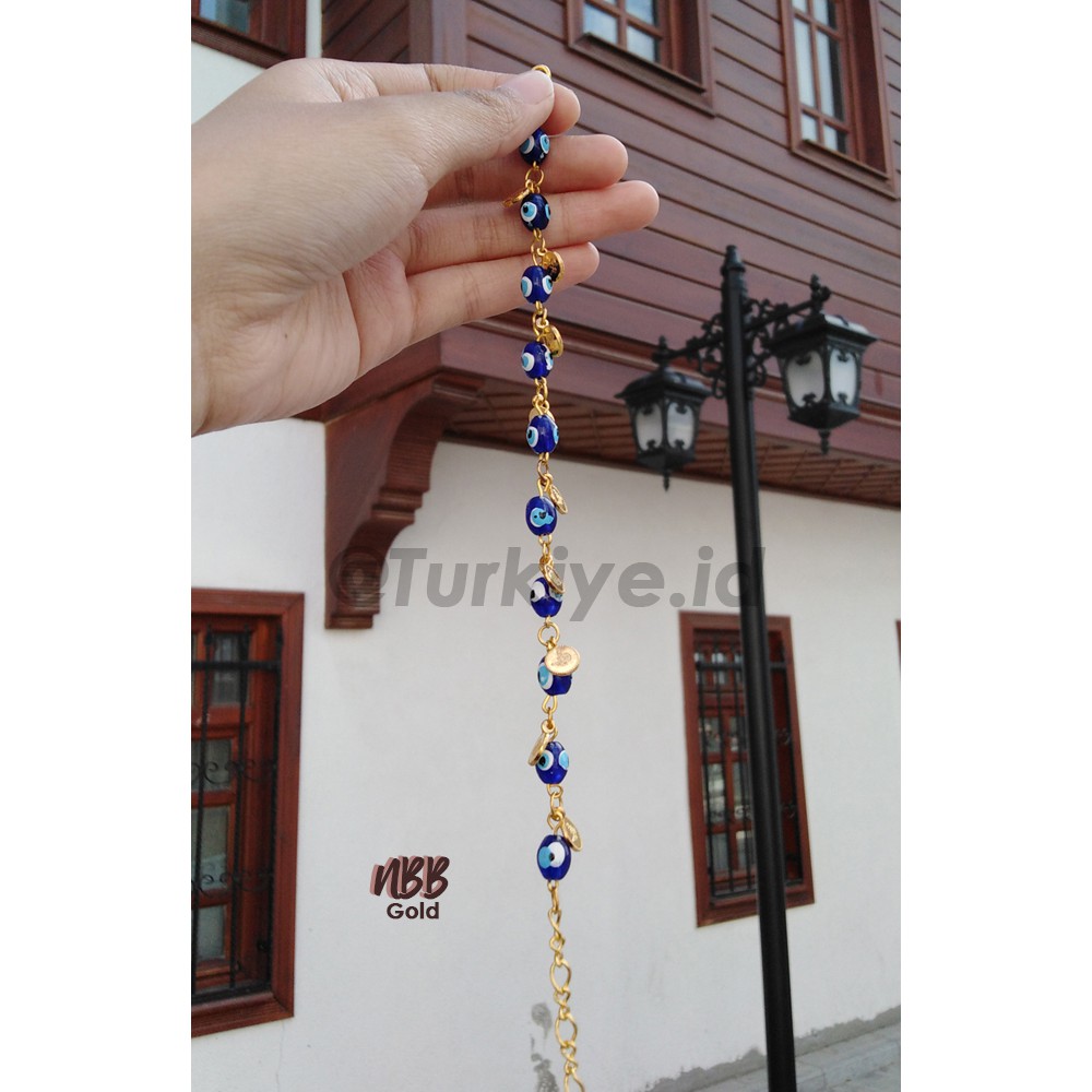 Gelang Khas Turki NBB Gold / Emas The Devils Eye (Nazar Boncugu) oleh-oleh Turkey
