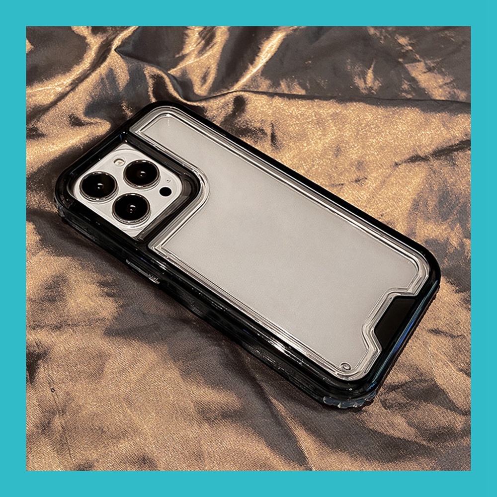 3 IN 1 Case Pelindung Belakang Bening Tahan Guncangan Untuk iPhone 14 13 12 11 Pro MAX XS MAX XR 7 + 8 Plus