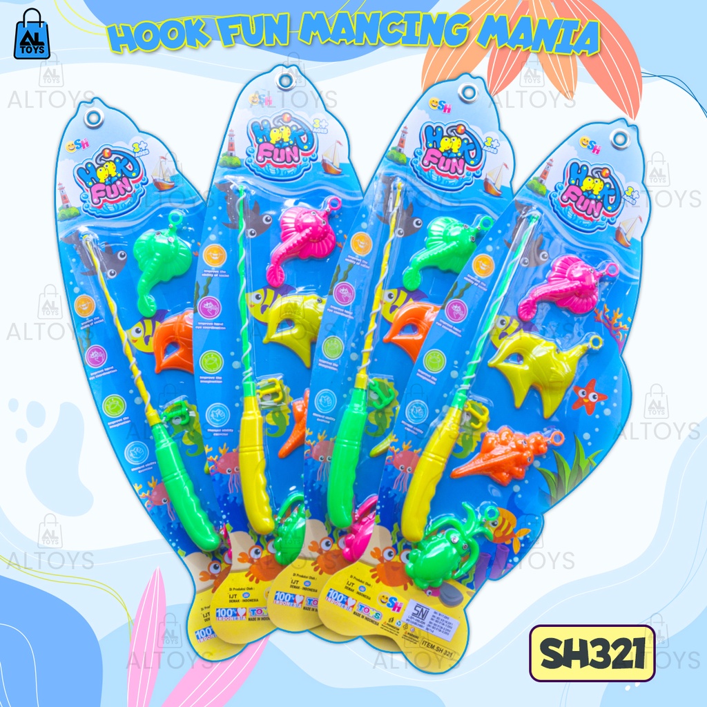 Mainan Pancing Magnet Ikan Set 4 Model Ikan Murah SH321