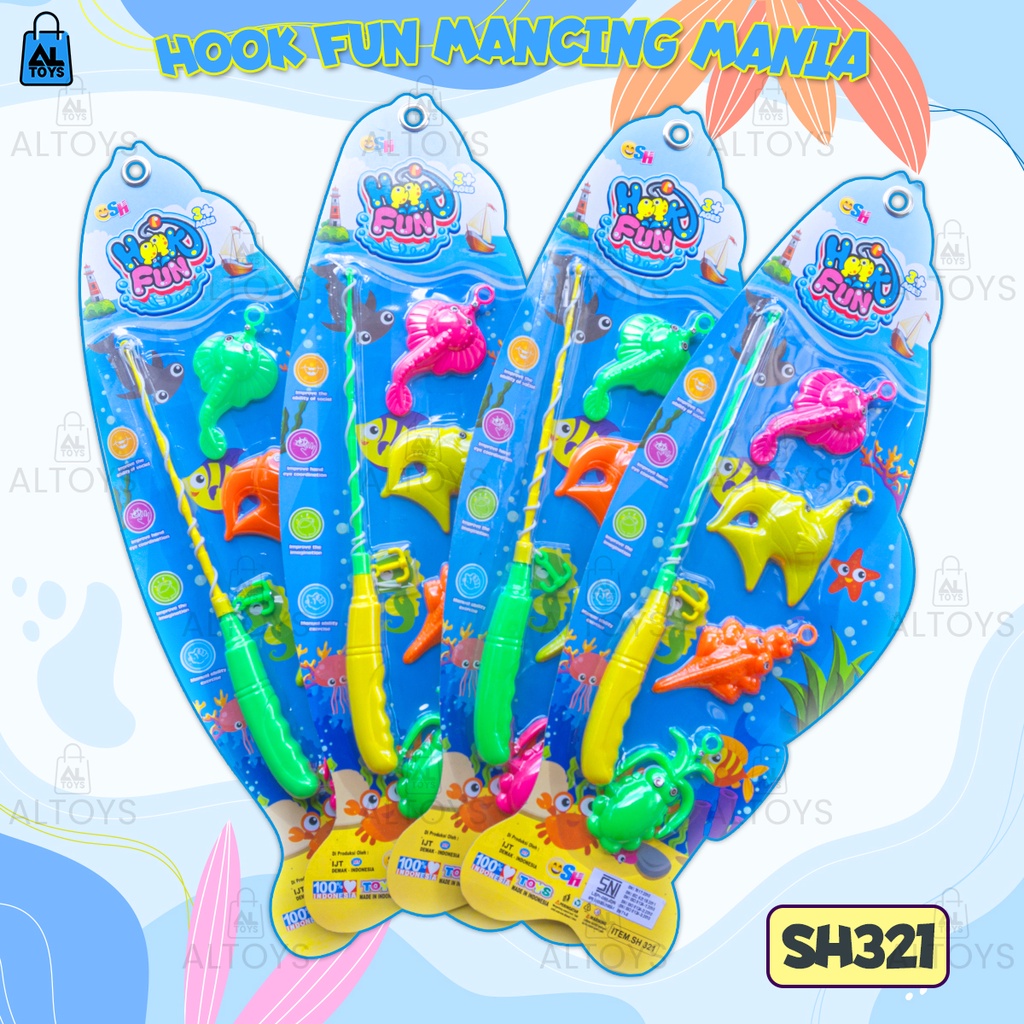 Mainan Pancing Magnet Ikan Set 4 Model Ikan Murah SH321