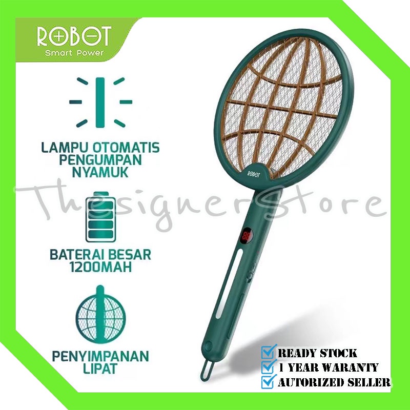 ROBOT RT-MS01 Raket Nyamuk Folding Electric Mosquito Garansi Resmi 1 Tahun