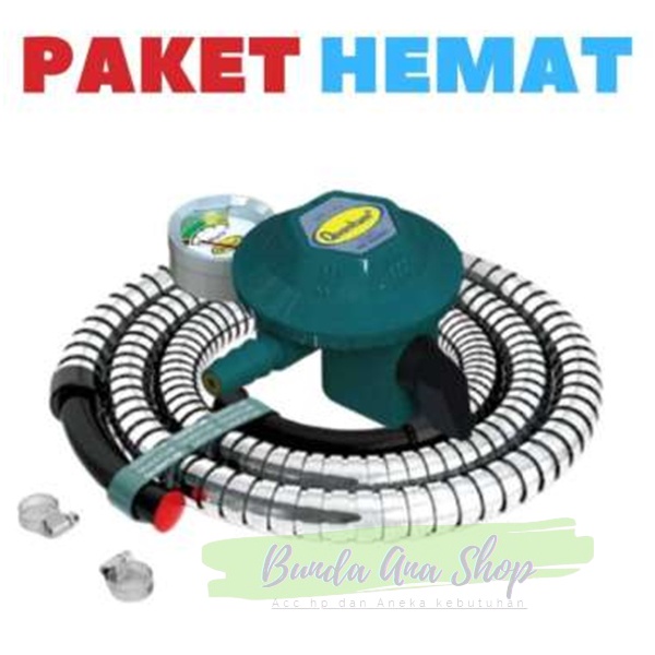 Regulator gas dan selang quantum selang gas Selang Regulator Quantum QRL-042 - Paket Selang Regulato