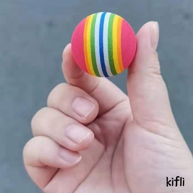 Pet Cat,Puppy Toy Ball,Rainbow Mengunyah Bola,Interaktif Tumbuh Gigi Mainan Menyenangkan