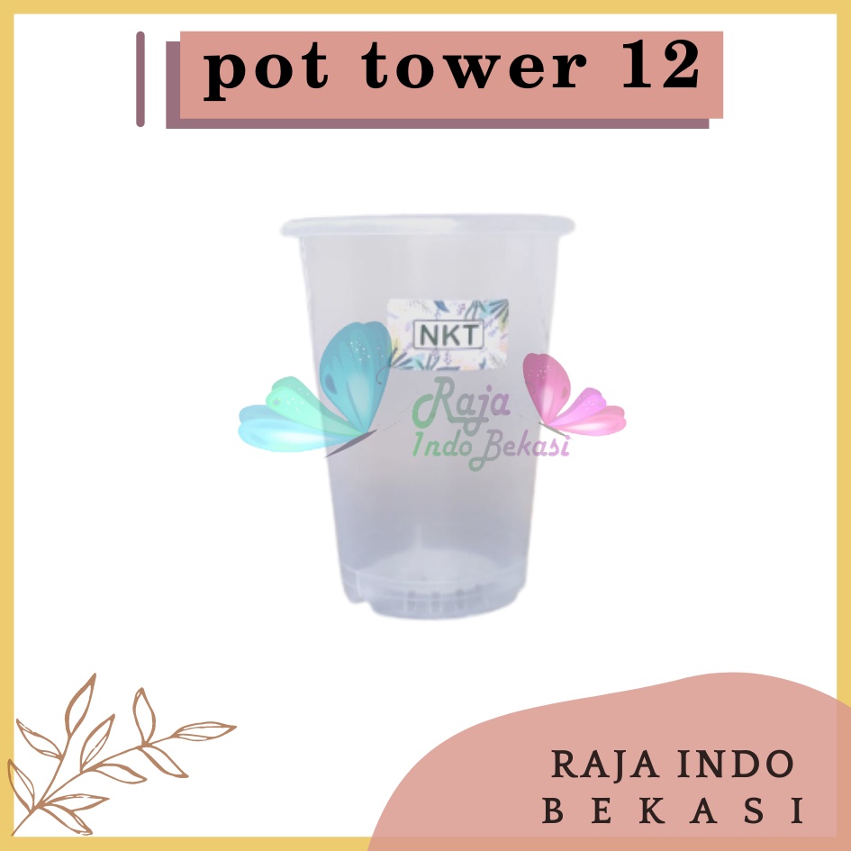 Pot NKT Tower 12 Bening Transparan Pot Bunga Tanaman Tinggi Nkt Tower 12 Tebal Murah Mirip Pot Yogap 13 Bening Transparan