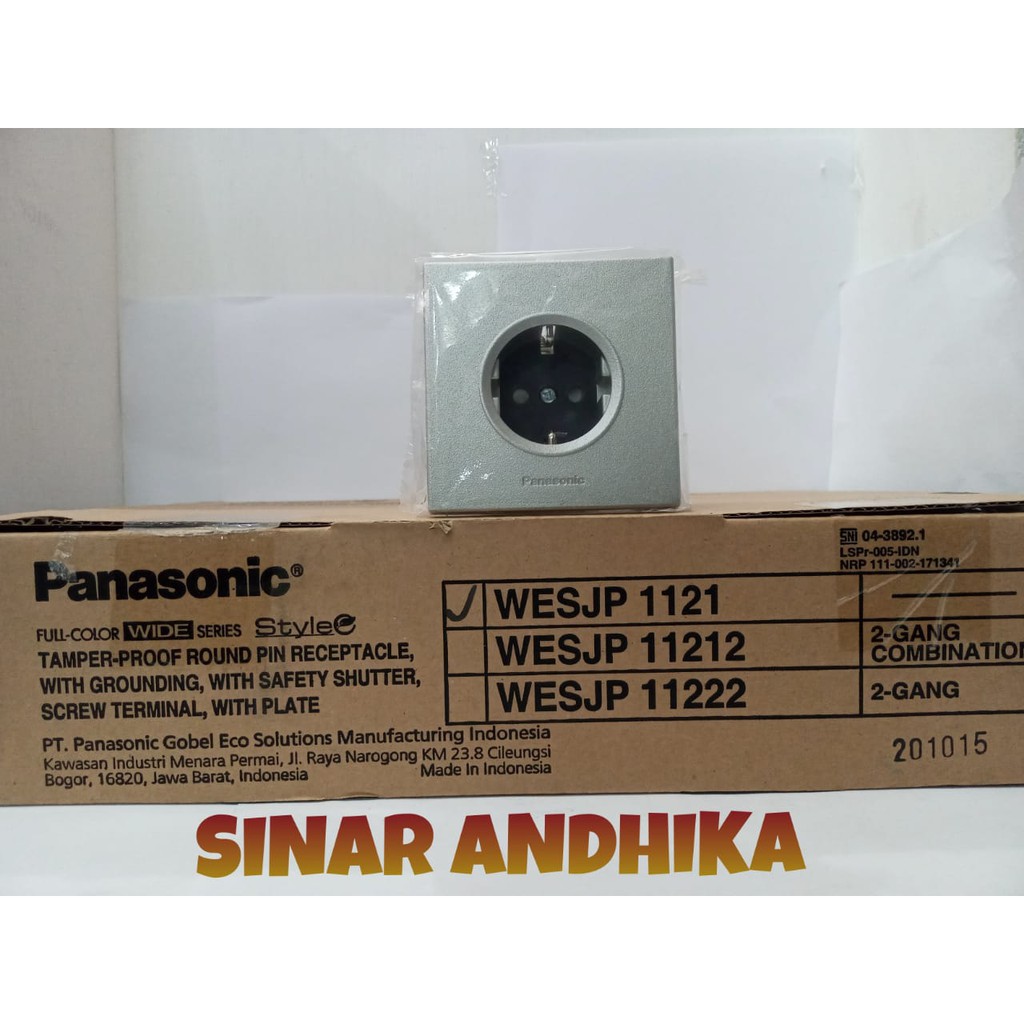 Stop Kontak Single Panasonic Cp Silver Grounding Style E Wesjp1121Mws