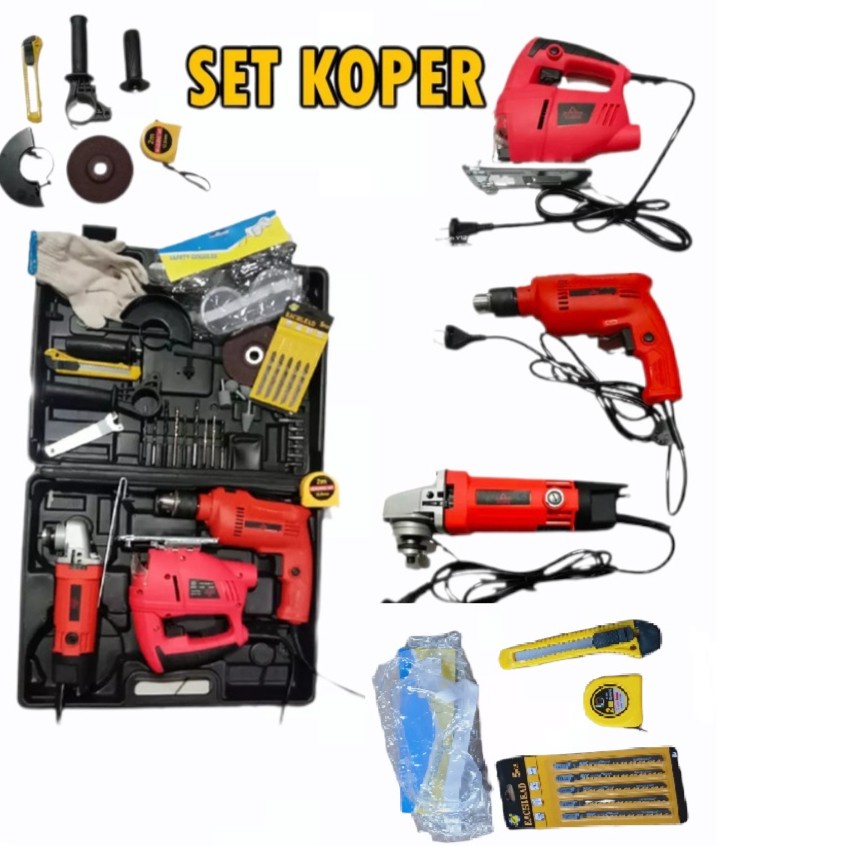 YUKIDO 1 SET KOPER BOR LISTRIK 13mm, MESIN GERINDA Jig Saw