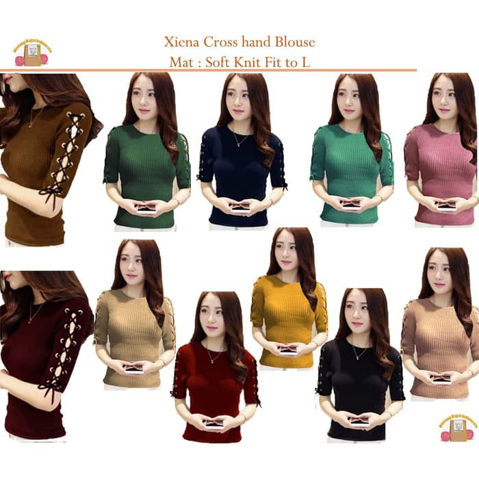 Xiena Cross Blouse  Baju-set-taffy-blouse-and-pants-BAJU-CELANA-VIVALDI-ASLI-BLOUSE-TAFFY-PANT F7Z3